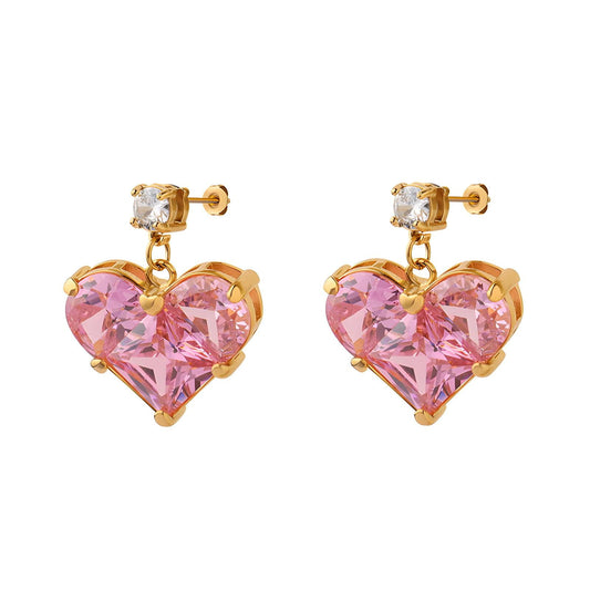 PINK HEARTS Earrings | Waterproof Jewelry