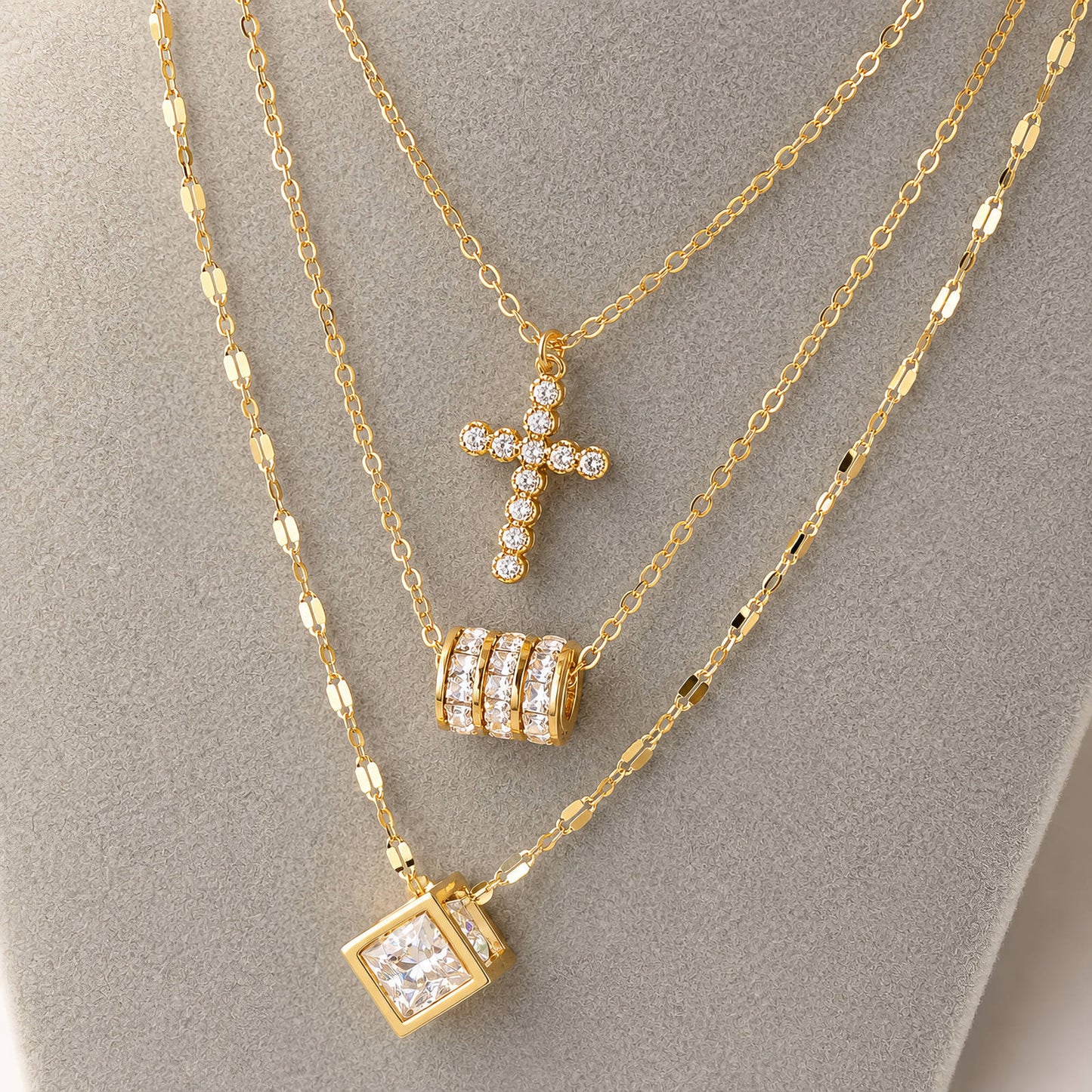 Cross Necklace- Waterproof Gold Jewelry