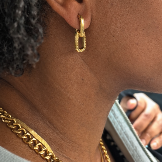Link drop Earrings- Tarnish-Resistant Jewelry