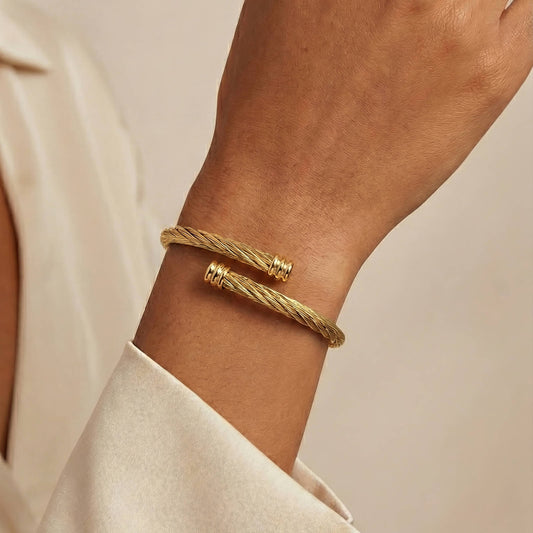 Twisted Cuff Bracelet | Waterproof Jewelry