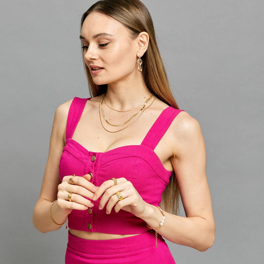 Triple Herringbone Layer Necklace- Waterproof Jewelry