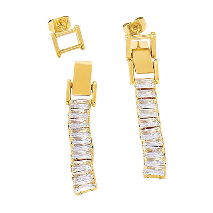 Diamond Drop Earrings| Waterproof Jewelry