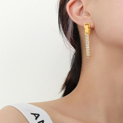 Diamond Drop Earrings| Waterproof Jewelry
