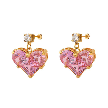 PINK HEARTS Earrings | Waterproof Jewelry