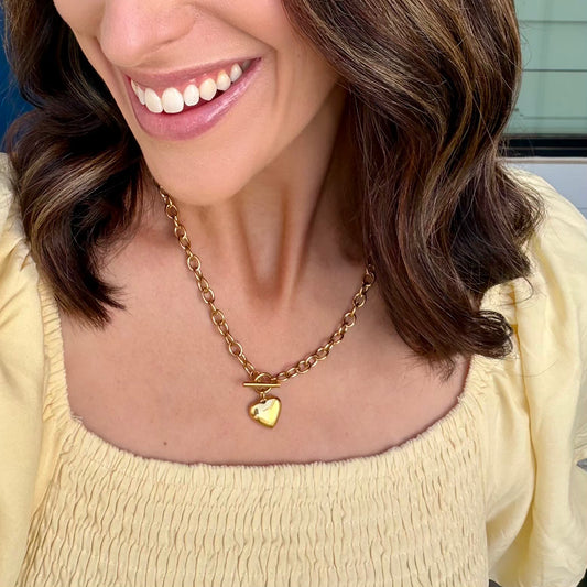 Puffy Heart Necklace - Waterproof Jewelry