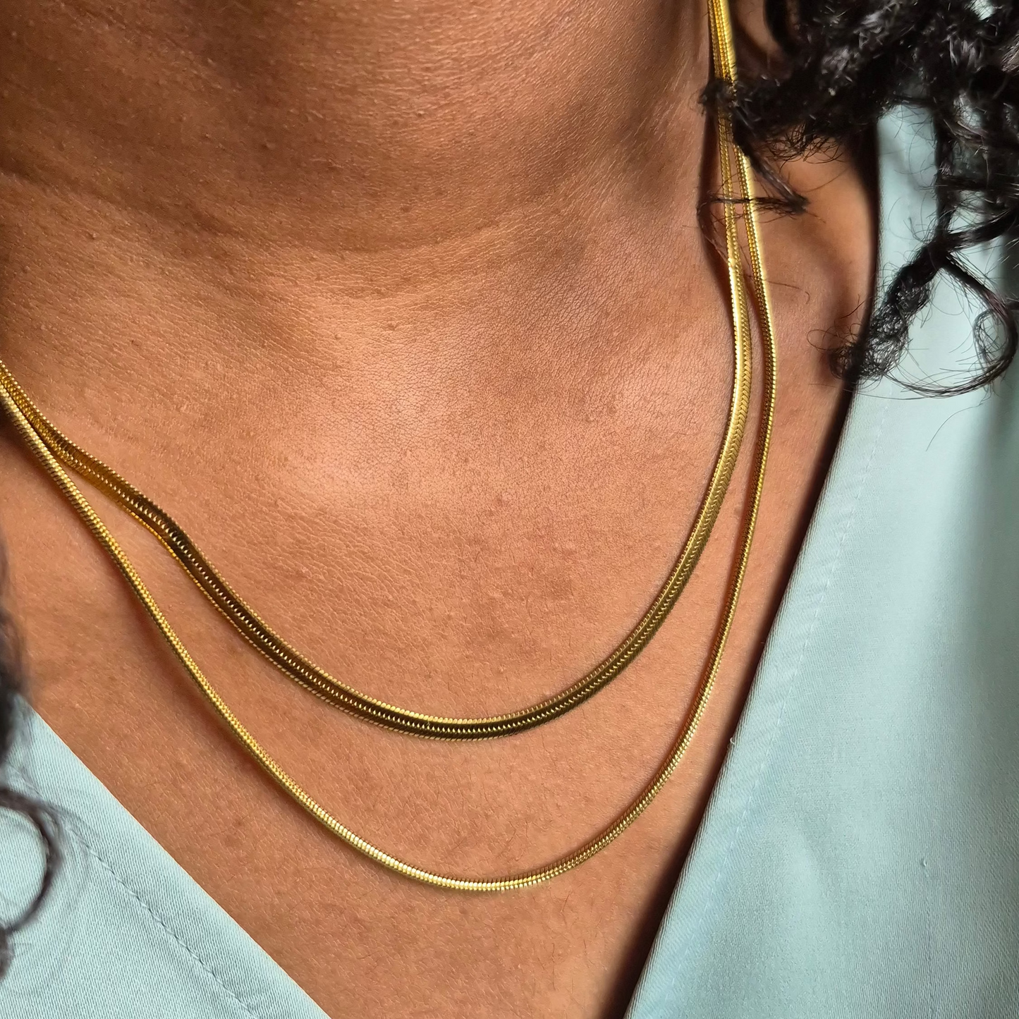 Double Layer Herringbone Necklace