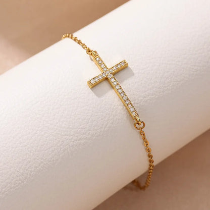 Cross Bracelet | Waterproof Gold Jewelry