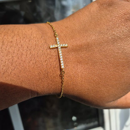 Cross Bracelet | Waterproof Gold Jewelry
