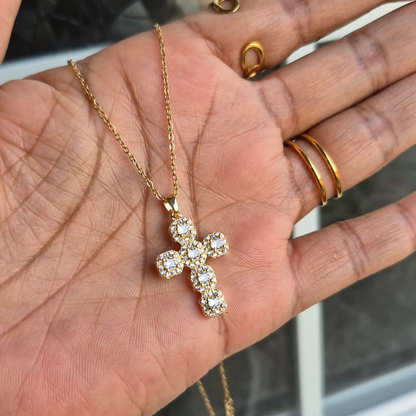 Cross Pendant Necklace - Waterproof Gold Jewelry