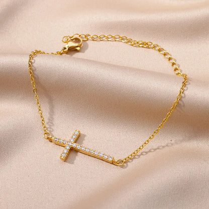 Cross Bracelet | Waterproof Gold Jewelry