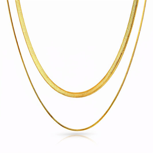 Double Layer Herringbone Necklace