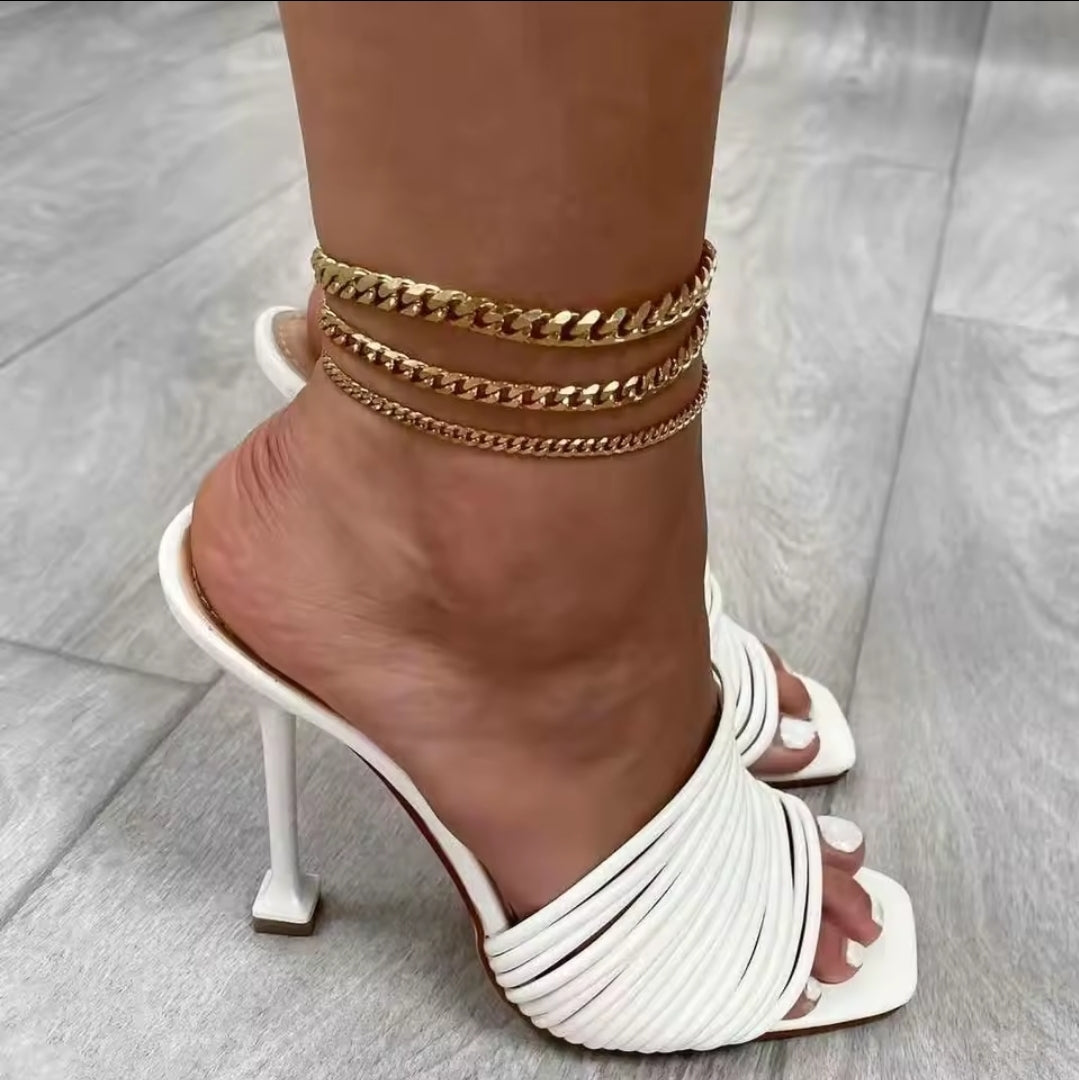 Curb Chain Anklet | Waterproof Gold Jewelry