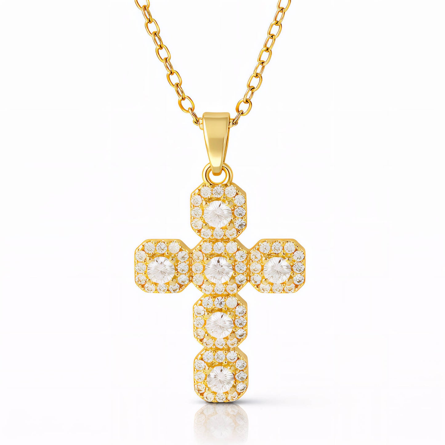 Cross Pendant Necklace - Waterproof Gold Jewelry