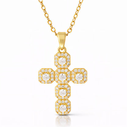 Cross Pendant Necklace - Waterproof Gold Jewelry