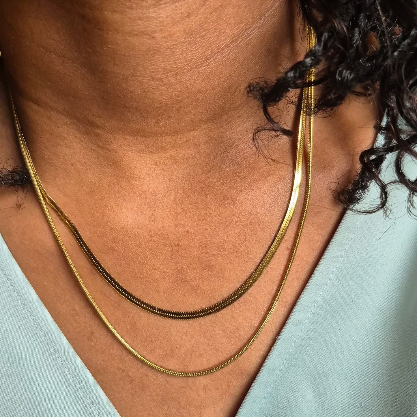 Double Layer Herringbone Necklace