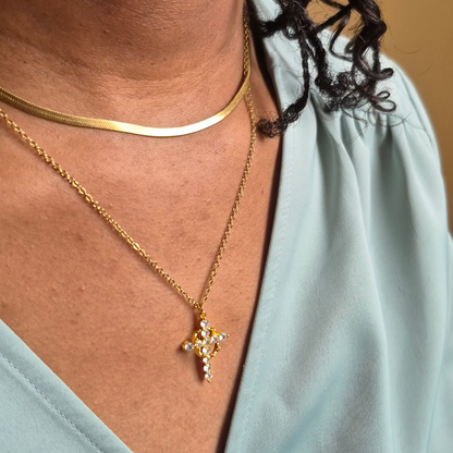 Cross & Crown Necklace - Waterproof Jewelry