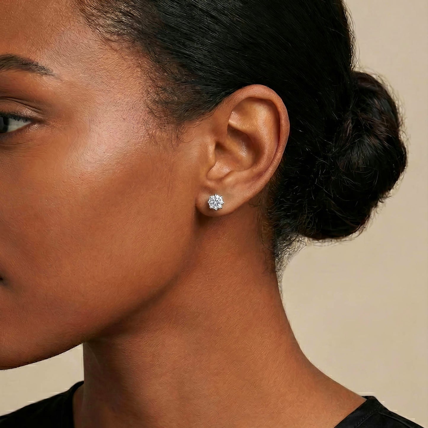 Diamond Silver Stud Earring | Tarnish-resistant