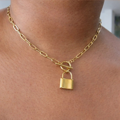 Lock Paperclip Necklace - Waterproof Jewelry