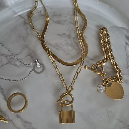 Lock Paperclip Necklace - Waterproof Jewelry