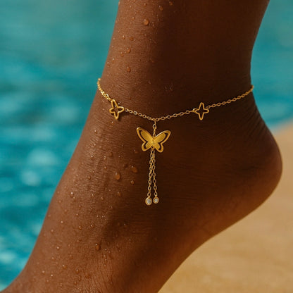 Butterflies Anklet | Waterproof Gold Jewelry