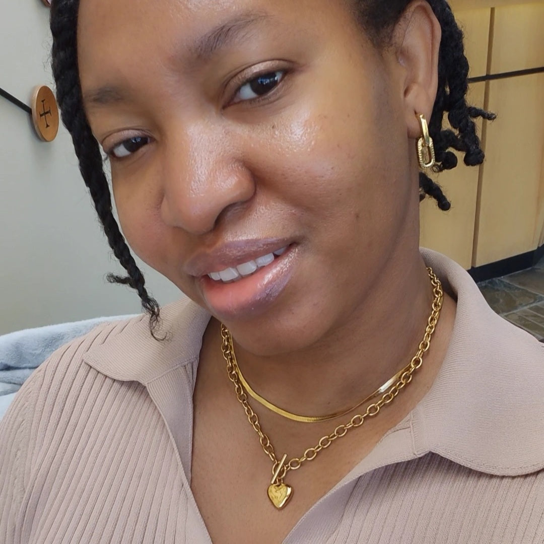 Puffy Heart Necklace - Waterproof Jewelry