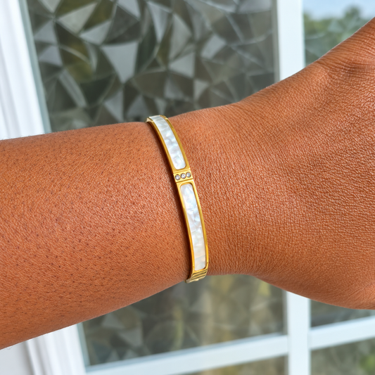 Mother-of-pearl Bangle, Waterproof Jewelry