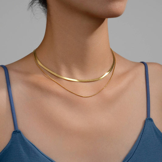 Double Layer Herringbone Necklace
