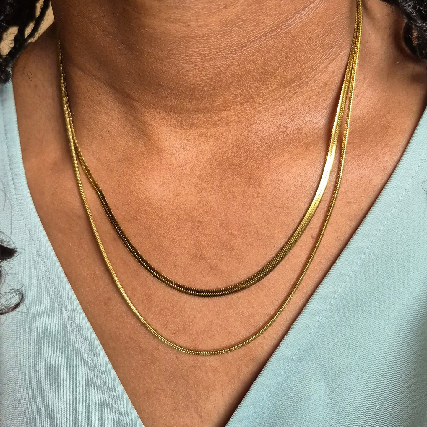 Double Layer Herringbone Necklace