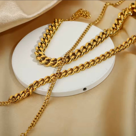 Curb Chain Anklet | Waterproof Gold Jewelry