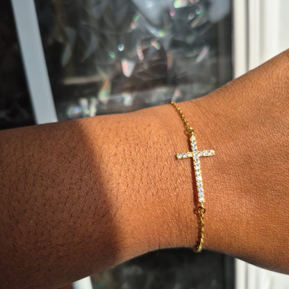 Cross Bracelet | Waterproof Gold Jewelry