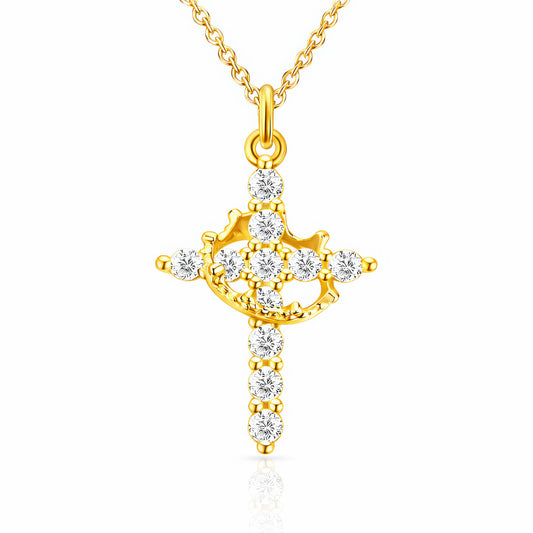 Cross & Crown Necklace - Waterproof Jewelry