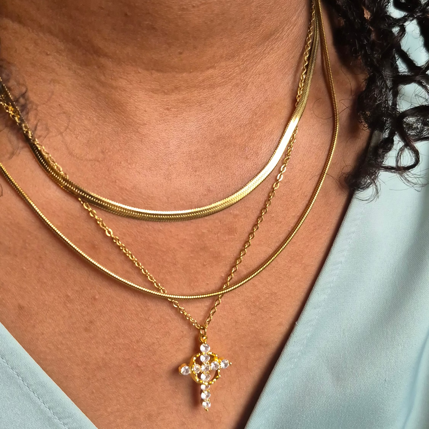 Double Layer Herringbone Necklace