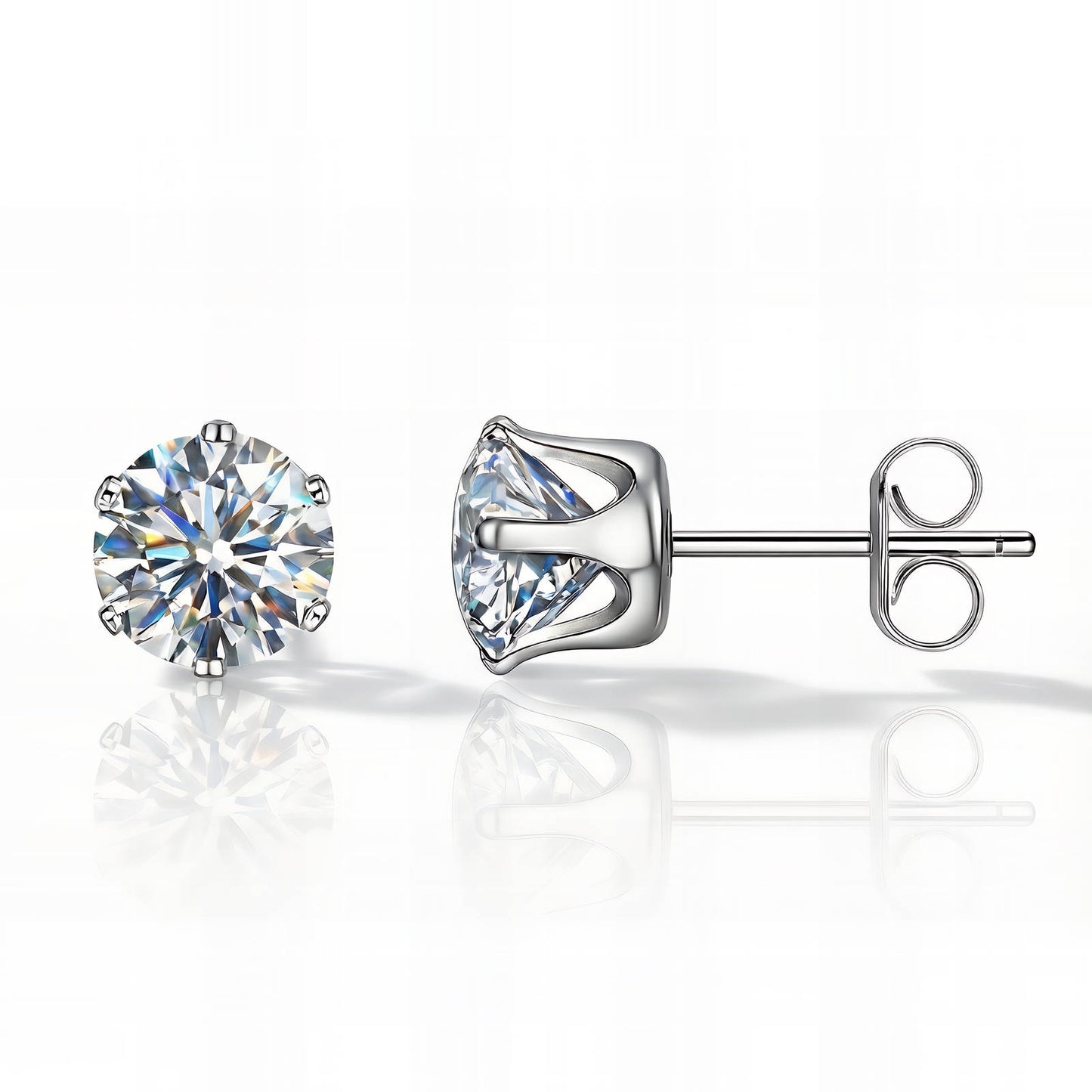 Diamond Silver Stud Earring | Tarnish-resistant