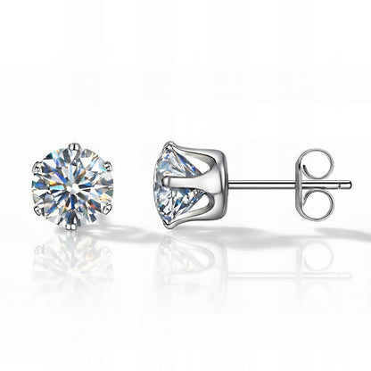 Diamond Silver Stud Earring | Tarnish-resistant